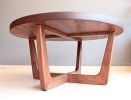 Mid Century Round Coffee Table , Walnut Wood Coffee Table | Tables by OzzWoodArt. Item made of walnut works with mid century modern & contemporary style