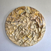 Suspiro  - Round Sculptural Abstract Painting | Oil And Acrylic Painting in Paintings by Shelly Floyd. Item composed of canvas compatible with minimalism and mid century modern style
