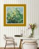 yellow fields in Spring | Oil And Acrylic Painting in Paintings by Art by Geesien Postema. Item composed of canvas in contemporary or country & farmhouse style