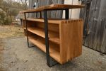 Custom Elm metal banded Credenza | Storage by Gill CC Woodworks. Item made of wood & metal