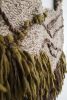 Fiber Wall Hanging Sculpture in Green and Brown | Tapestry in Wall Hangings by Rebecca Whitaker Art. Item composed of linen compatible with boho and minimalism style