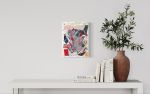 Red Collage Art | Mixed Media by NAMYOONSOOART. Item made of canvas