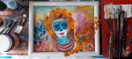 Luz en el camposanto (2024) | Oil And Acrylic Painting in Paintings by Elena Parau. Item made of paper compatible with boho and country & farmhouse style