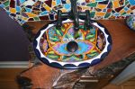 Rustic bathroom vanity | Mosaic in Art & Wall Decor by Abodeacious. Item made of wood with ceramic