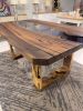 Epoxy Table - Walnut River Custom Resin Table - Dining Table | Tables by Tinella Collection. Item made of walnut compatible with minimalism and art deco style