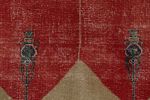 Vintage Turkish Rug in Red, with Geometric Patterns | Area Rug in Rugs by Rug and Kilim