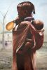 Turkana girl carrying a baby | Oil And Acrylic Painting in Paintings by Mwenye painter | Private Residence in Worcester. Item made of canvas with synthetic