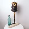 Torch Lighting — Reclaimed Wood & Limestone Lamp | Table Lamp in Lamps by Gabor Gobi. Item composed of wood and stone