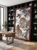 Hand-Painted Song Gongbi Double Tigers Silk Landscape Art | Oil And Acrylic Painting in Paintings by Dynasty Artisan. Item composed of wood & fabric compatible with contemporary and eclectic & maximalism style