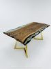 Wave Epoxy Resin Table - Handmade Epoxy Dining Table | Tables by Tinella Collection. Item composed of wood in minimalism or contemporary style