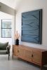 Blue Dimensional Concrete Artwork | Wall Sculpture in Wall Hangings by Blank Space Studios. Item composed of oak wood & stone compatible with coastal and art deco style