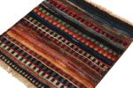 Vintage Gabbeh Tribal rug in Multicolor Striped Patterns | Area Rug in Rugs by Rug and Kilim