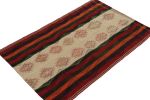 Vintage Qashqai Persian kilim in Beige with Multicolor | Area Rug in Rugs by Rug and Kilim