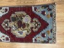 Vintage Hand-woven Turkish Doormat| 1.6 x 2.9 | Small Rug in Rugs by Wool and Rug. Item made of wool works with boho & contemporary style