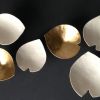 Set Of 6 Calla Lilies - White & Metallic Gold | Wall Sculpture in Wall Hangings by Elizabeth Prince Ceramics. Item composed of ceramic compatible with mid century modern and contemporary style