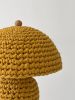 The Knitty Table Lamp in Mustard | Lamps by Meg Morrison. Item composed of fabric and ceramic in minimalism or mid century modern style