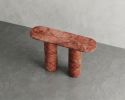Red Travertine Stone Console Table - Custom Made | Tables by Tinella Collection. Item made of marble works with minimalism & contemporary style