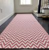 Handwoven Woolen Pink Runner Rug | Rugs by Evergreen Carpets. Item made of wool compatible with boho and minimalism style