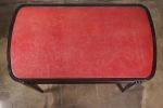 Desk in Red Leather, In Stock | Tables by Costantini Design. Item composed of wood in mid century modern or contemporary style
