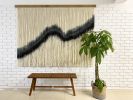 Neutral Home Decoration - ZORKE III | Macrame Wall Hanging in Wall Hangings by Olivia Fiber Art. Item composed of wood and wool in minimalism or mid century modern style