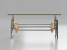 Turbine in Brass | Coffee Table in Tables by Davino Mari Design | Columbus in Columbus. Item made of brass with glass works with industrial & urban style