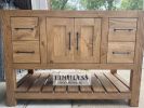 Model #1039 - Custom Single Sink Vanity | Countertop in Furniture by Limitless Woodworking. Item made of maple wood works with mid century modern & contemporary style