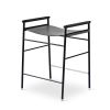 ¨Repose¨Bar Stool Natural Leather&Black Rubbered Steel Frame | Counter Stool in Chairs by Jover + Valls. Item composed of steel and leather in contemporary style