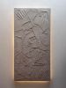 Icarus Wall Sculpture in Bath Stone Jesmonite | Wall Hangings by Boldstone. Item made of steel with stone works with minimalism & contemporary style