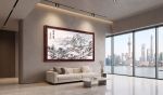 Hand-Painted Winter Landscape Traditional Chinese Silk Art I | Oil And Acrylic Painting in Paintings by Dynasty Artisan. Item made of wood with glass works with contemporary & eclectic & maximalism style