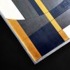 Abstract Geometric Wood Wall Art with Navy and Gold | Wall Sculpture in Wall Hangings by Skal Collective. Item composed of wood