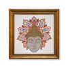 Buddha Wall Decor, Hand stitched Embroider Wall Art | Embroidery in Wall Hangings by MagicSimSim. Item in art deco or asian style