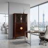 Ming Dynasty Style Plum Blossom Dragon Showcase Cabinet I | Storage by Dynasty Artisan. Item composed of wood in minimalism or contemporary style