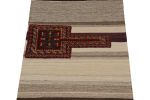 Rug & Kilim’s Tacheh Style Persian Kilim in Beige and Gray | Area Rug in Rugs by Rug and Kilim
