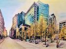 The Exchange | Watercolor Painting in Paintings by Maurice Dionne FINEART. Item composed of paper