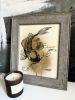Koi fish painting, framed, small size | Drawing in Paintings by Oplyart. Item made of paper compatible with mid century modern and japandi style