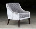 Lucina Lounge Chair with Arms, from Kravet with Buttons | Chairs by Costantini Design. Item made of fabric with steel