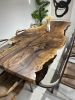 Custom Epoxy Table - Black Walnut Resin Table - Clear Table | Dining Table in Tables by Tinella Collection. Item composed of wood in contemporary or country & farmhouse style