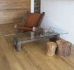 Reclaimed Wood Coffee Table. Modern Rustic Coffee Table. | Tables by Ticino Design. Item made of wood with glass works with minimalism & contemporary style