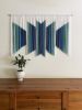 MAZE BLUES 3D Green Blue Hand Dyed Custom Wall Tapestry | Wall Hangings by Wallflowers Hanging Art. Item made of wool with fiber works with minimalism & contemporary style