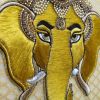 Shri Ganesha Hindu Elephant God Artwork | Embroidery in Wall Hangings by MagicSimSim. Item made of fabric compatible with art deco and asian style