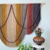 Boho Rainbow Fiber Art Yarn Wall Hanging | Macrame Wall Hanging in Wall Hangings by Mercy Designs Boho. Item made of wood with synthetic works with boho & mid century modern style