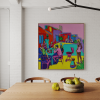 The Good Life – Original Neo-Pop Poolside Painting | Oil And Acrylic Painting in Paintings by Berezart. Item made of canvas works with contemporary & urban style