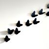 Large black ceramic butterfly wall sculpture artwork | Sculptures by Elizabeth Prince Ceramics. Item composed of metal and ceramic in minimalism or mid century modern style