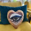 HARICOT VERT x MOMMANI THREADS velvet HEART pillow | Pillows by Mommani Threads. Item composed of fabric in boho or contemporary style