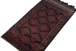 Rug & Kilim's Baluch Afghan Rug with Black and Red Tribal | Area Rug in Rugs by Rug and Kilim. Item composed of wool