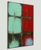 RED over Turquoise | Oil And Acrylic Painting in Paintings by Ronald Hunter. Item composed of canvas
