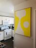 Attraction. Devotion. Yellow and White Abstract Artwork | Oil And Acrylic Painting in Paintings by Kerry Campbell. Item made of canvas with synthetic