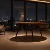 LUNA Round Dining Table in Solid Wood | Tables by GREYGE. Item composed of walnut and marble in contemporary or modern style