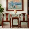 Ming Imperial Horseshoe Armchair Trio Set with Kylin Relief | Chairs by Dynasty Artisan. Item made of wood works with contemporary & eclectic & maximalism style