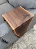 Extra Long Sofa Couch Armrest Walnut Waterfall Table | Side Table in Tables by Hazel Oak Farms. Item made of oak wood works with minimalism & contemporary style